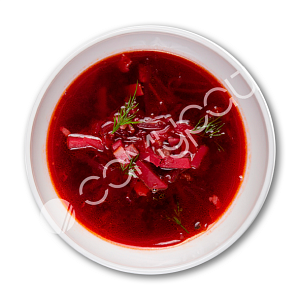 Борщ с говядиной гренками и салом
