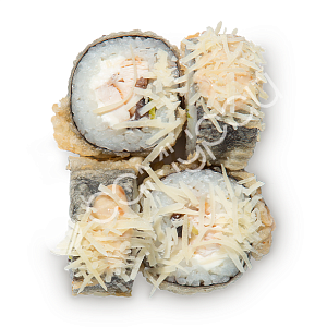 Жареный ролл курицей и грибами